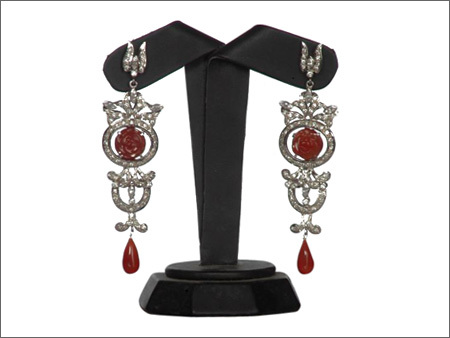 92.5 Red Onex Earring with Cubic Zironia