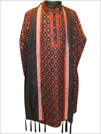 Fully Embroidered Kurta With Stole
