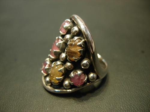 Silver Rings - 925 Sterling Silver, Custom Size & Shape, Multicolored Tourmaline | Handcrafted, Unique Design, No Minimum