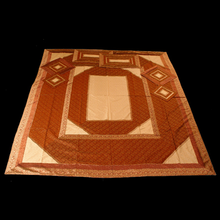 Bed Spread - Cotton Blend, Queen Size, Brown Color | Durable Material, Easy Care, Elegant Look, Soft Comfort, Stylish Design, Geometric Pattern