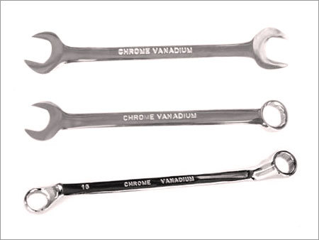 Spanners - CRV Steel Up to 32mm, Elliptical Pattern, Fully Polished Double Open End Ring Spanner