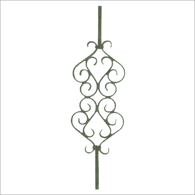 Panel - Wrought Iron 12x4 Inches Dark Green, Ornate Elegant Design, Durable Material, Easy Installation