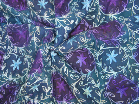 Organza Silk Emb with Hand Space Dye