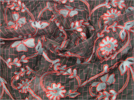 Organza Silk Emb with Hand Paint