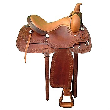 Western Saddle - Leather, 15-17 Inch Seat, Brown | Rider Comfort, Durable Leather, Secure Fit, Saddle Horn, Quarter Horse Tree