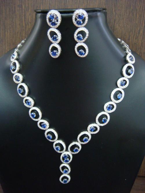 Blue Sapphire Necklace Set