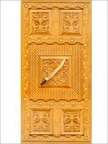 Rosewood Pooja Door - 78" Height X 38" Width | Elegant Carved Panels With Bell Arches And Trishuls