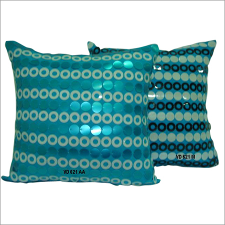 Cotton with Blue Sequence Cushion