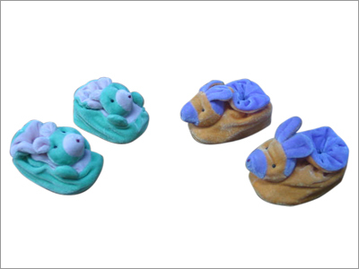 Kids Shoes - Soft Fabric, Infant Size, Light Blue | Slip-On, No Laces, Non-Toxic, Washable, Puppy Face Design