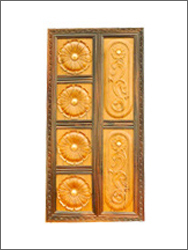 Designer Entrance Door - Teak & Rosewood 79"x36"x1" | Floral & Watermark Panel Designs