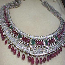 Stone Studded Diamond Bridal Necklaces