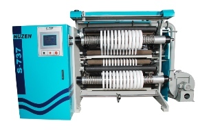 Slitter Rewinding Machinery (NUZEN Model-737-1) - Steel, 1350mm Web Width, 400 MPM | Servo Driven, Shaftless Unwind, Laser Positioning, PLC Control