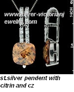 st. silver pendets with citrin and CZ