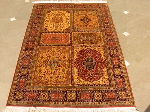Kashmiri Silk Carpet - Akbar Tiles Qum