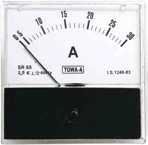 Moving Iron SR 80 A.C. Acrylic Ammeter