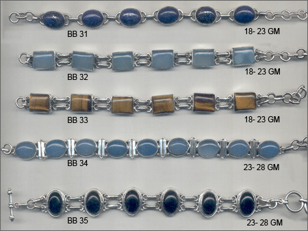 Silver Bracelets with Cabs