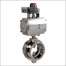 PTFE Seated TC End Butterfly Valve with Actuator