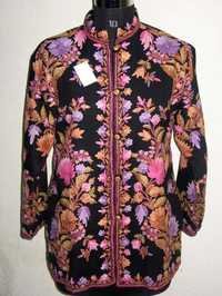 Hand Embroidered Jacket - 100% Wool, Black Color | Elegant Style, Floral Handmade Embroidery, Soft Texture, Party Wear, Unique Piece, Warmth
