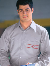 Dealership Shirt Shirt a Gray/Blue/White