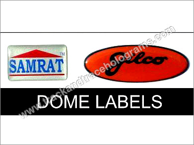 Black And Red And White Dome Labels