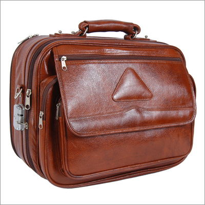 Executive Bag - Genuine Leather, 16x12x6 Inches, Brown | Zipper & Clasp Closure, Multiple Compartments, Customizable Options