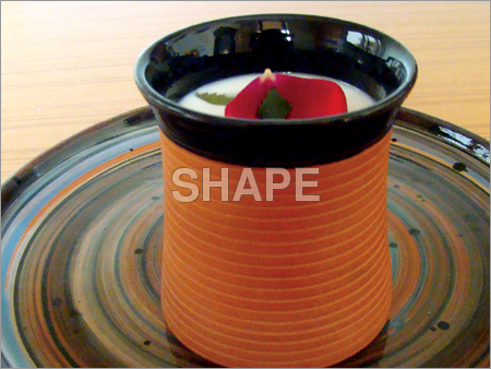Terracotta Colour Curving Glass & Quarter Plate