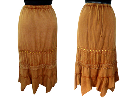 Rayon Acid Wash Skirt