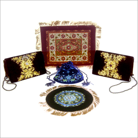 Zari Embroidery Bags, Wall Carpet & Round Carpet