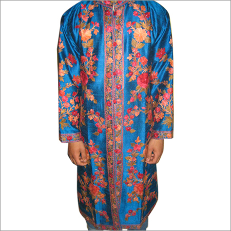 100% Silk Embroidered Long Coat