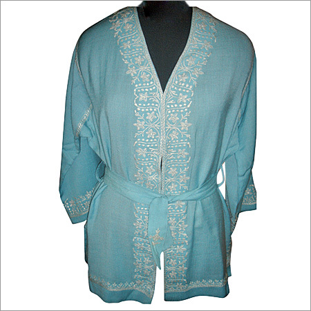 Woolen Hand Embroidered Short Gown