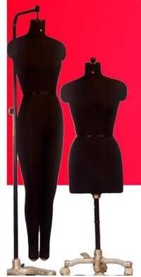 Bust Mannequin - Plastic, Medium Size, Matte Black | Faceless, Plus Size, Full Body, Standing Posture, No Cloth, No Wig