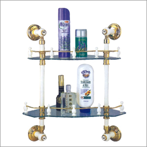 Glass Corner Shelf Double Toughened Glass