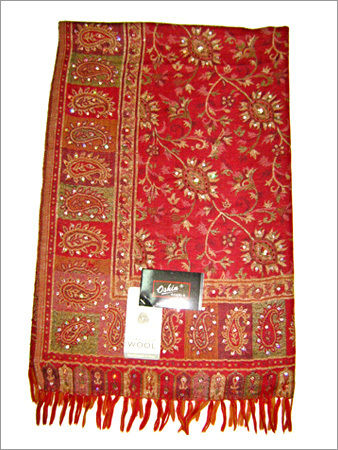 All Jamawar Shawl With Sequence Work