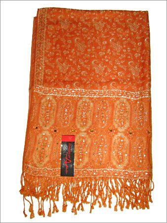 Paisely Jamawar Viscose Stole with Work