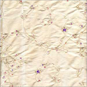 Beaded & Embroidered Silk Fabric