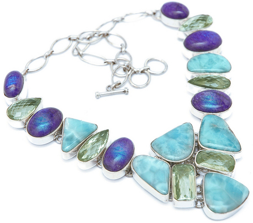 Larimar Green Amethyst Necklace
