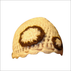 Cap - Knitted Wool, 20x15cm, Beige | Comfortable Fit, Durable Fabric, Stylish Design, Unique Floral Pattern, One Size Fits Most