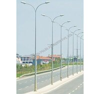Swaged Type Steel Tubular Poles - Mild Steel, Height 7-16 Meters, Silver Color, Dual-arm Design | Led Street Lighting, Easy Installation, Excellent Durability, Multi-application Versatility