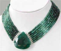Emerald Beaded Choker Jewelry Necklace