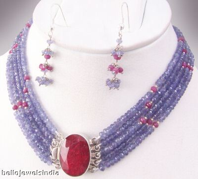 Designer Tanzanite Ruby Necklace