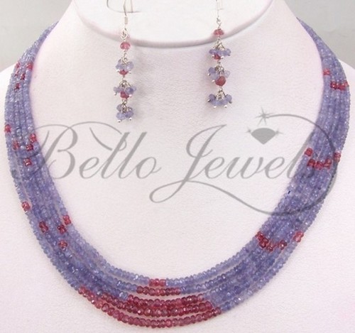 Designer Tanzanite Beaded Necklace