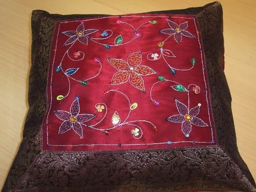 Embroidered cushion cover