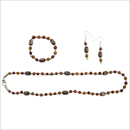 Agate Stone Jewellery Set - Natural Agate Brown 15-30g | Elegant Design Handmade Durable Versatile