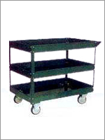 Co-cart - Plastic, Green | Easy Assembly, Swivel Casters, Three Shelves, High Capacity, Sturdy Frame
