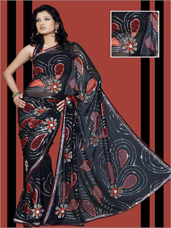 All Over Resham Applick Saree