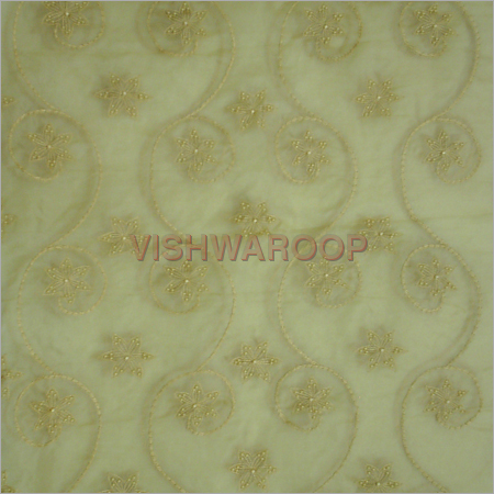 Designer Beaded Hand Embroidery Fabric