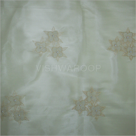 Jute Embroidery Fabrics With Beads