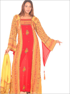 Ladies Block Printed Kaftan