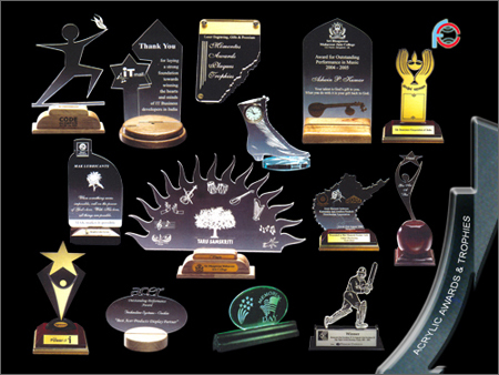 Acrylic Awards & Trophies - Polished Clear Acrylic, Variable Sizes | Elegant Design, Engraving, Durable, Professional Quality