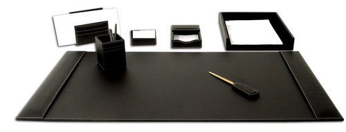 Eco-Freindly Black Leather's 7 pcs Desk set